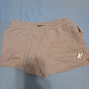 Grey pajama shorts w small silver heart